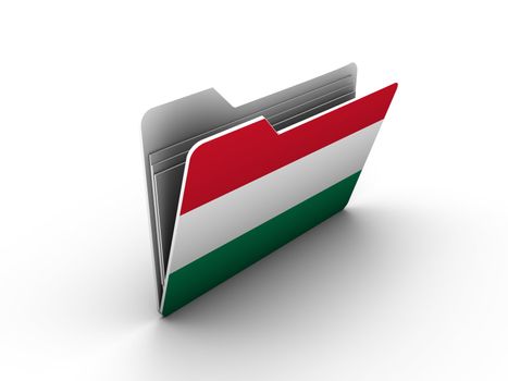 folder icon with flag of hungary on white background