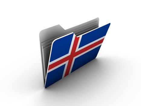 folder icon with flag of iceland on white background