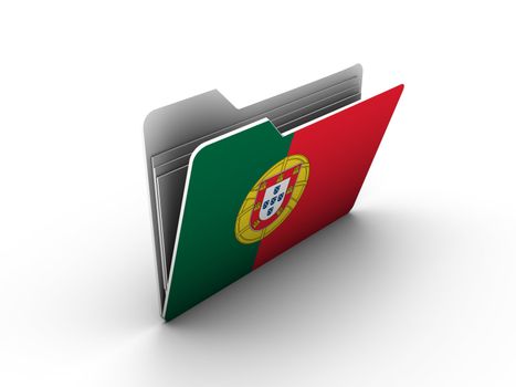 folder icon with flag of portugal on white background