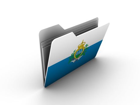 folder icon with flag of san marino on white background