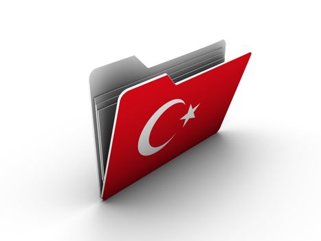 folder icon with flag of turkey on white background