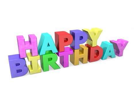 happy birthday with colored letters