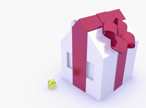 rendered of a house present on white background