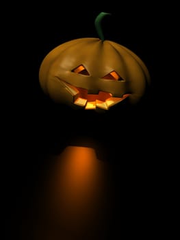 pumpkin of halloween on black background