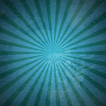 vintage background with colored rays blue and green