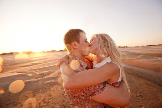 happy couple on the beach