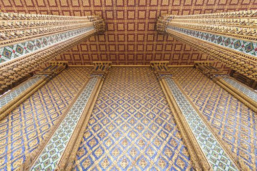 Pattern in Traditional Thai Style at Temple in Thailand.