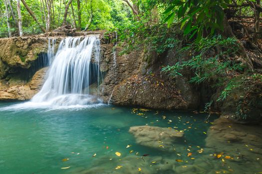 Waterfall in National Park , Kanchanaburi Province , Thailand