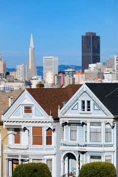 view of San Francisco from Alamo Square, San Francisco, USA