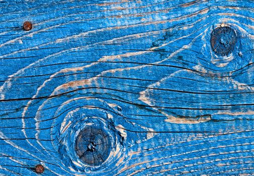 Old Wood Background. Old wooden board painted in blue