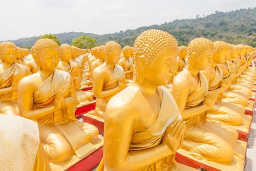 Golden Buddha at Buddha Memorial park , Nakorn nayok, Thailand.