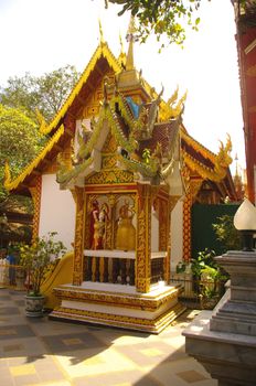 Goddess and wrong in a booth isolated from the temple of Wat Phrathat Doi Suthep in Chiang Mai in the north-western Thailand