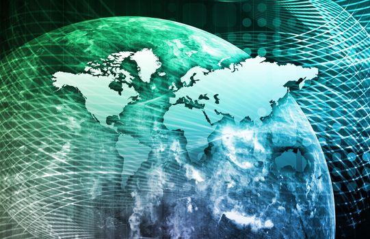 Security Network Data of the World Background