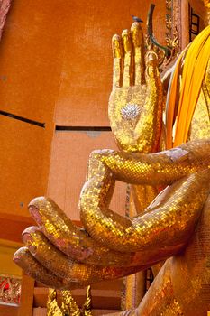 hands of buddha in kanchanaburi, thailand