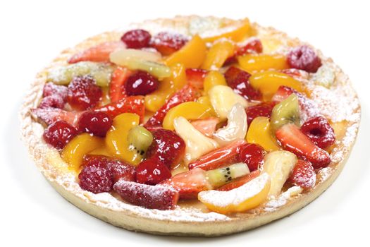 delicious Fruit tart cake isolated on a white background 