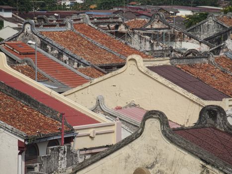 Rooftops of Malacca in Malaysia listed  as a UNESCO World Heritage Site since 7 July 2008