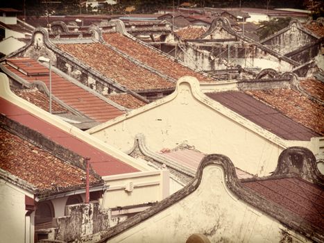 Rooftops of Malacca in Malaysia listed as a UNESCO World Heritage Site since 7 July 2008