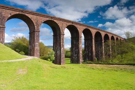 Low gill viaduct in Yorkshire Dales National Park in Great Britain
