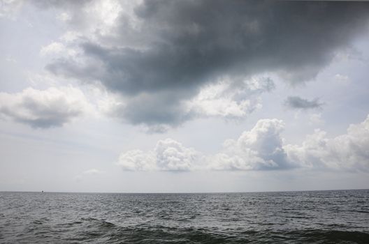 Seascape in Malaysia with dramatic sky