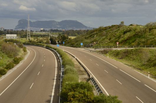 Road in Andalusia called "The route of the bull", Spain.