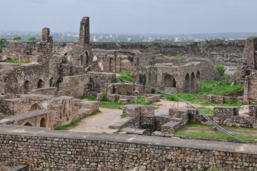 Golconda Fort in Hyderabad in Andhra Pradesh, India