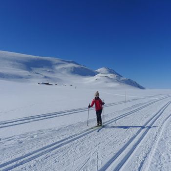 Skiing at Gaustatoppen, Norway