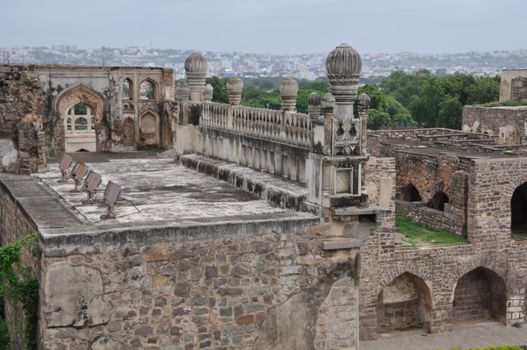 Golconda Fort in Hyderabad in Andhra Pradesh, India