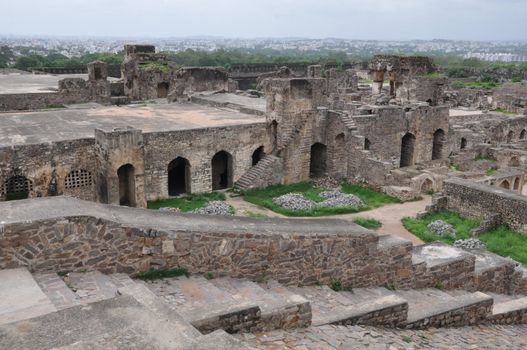 Golconda Fort in Hyderabad in Andhra Pradesh, India