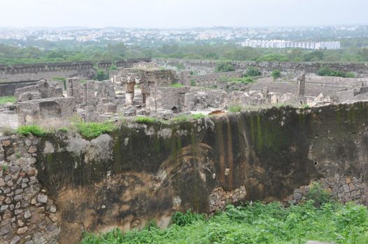 Golconda Fort in Hyderabad in Andhra Pradesh, India