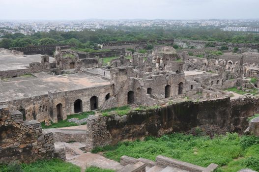 Golconda Fort in Hyderabad in Andhra Pradesh, India