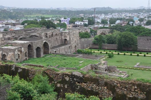 Golconda Fort in Hyderabad in Andhra Pradesh, India