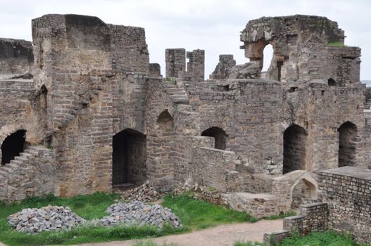 Golconda Fort in Hyderabad in Andhra Pradesh, India