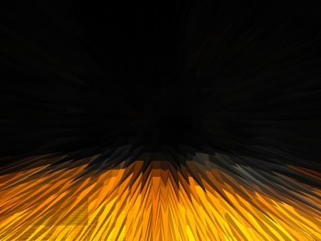 Image of yellow abstract background with strips in darkness