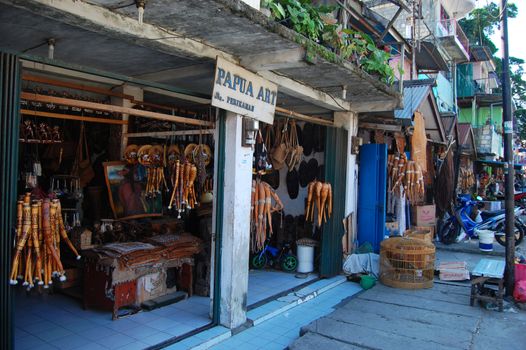 Traditional art gift shop, Jayapura, Indonesia