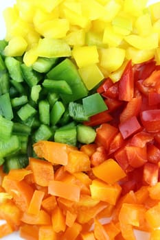 slices of colorful sweet bell pepper.