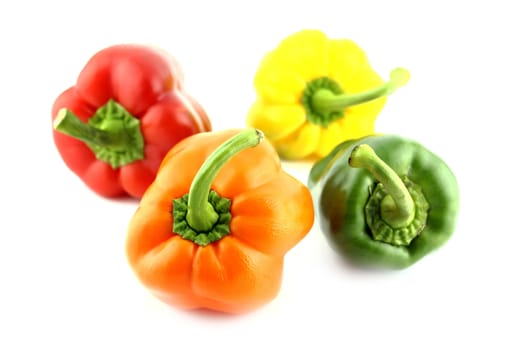 Group of colorful sweet bell pepper on a white background