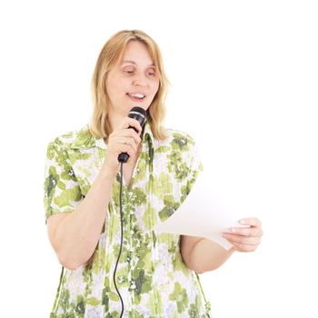 Beautiful woman giving a presentation