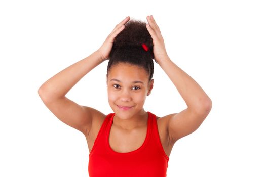 Afro-American young woman with afro hair