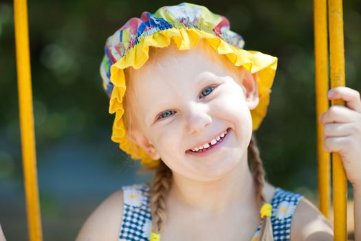 portrait of a happy funny girl