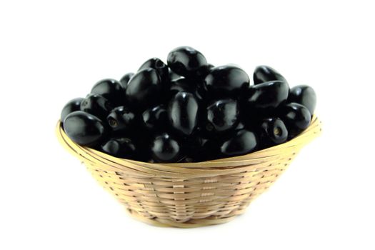 Black Olives on a white background