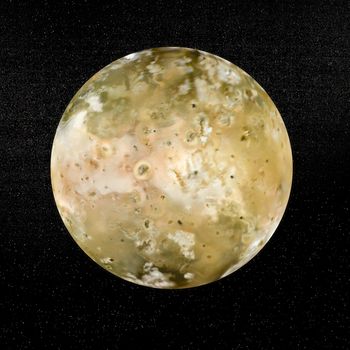 Io planet in the universe. It is one of the four moons of Jupiter. Nice texture from http://www.mmedia.is/~bjj/data/io/io.html