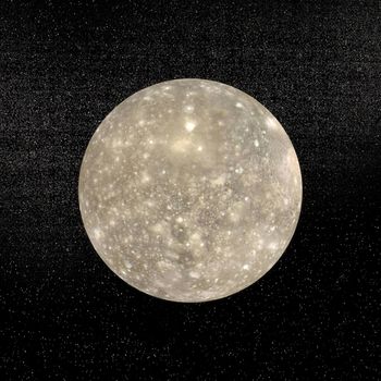Callisto planet in the universe. It is one of the four moons of Jupiter. Nice texture from http://www.mmedia.is/~bjj/data/callisto/index.html