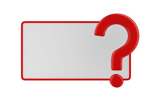 billboard with question on white. Isolated 3D image
