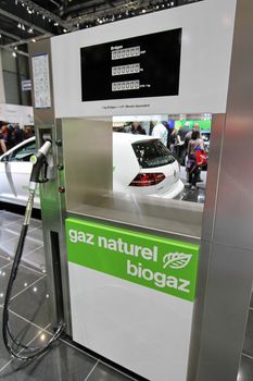 GENEVA - MARCH 8 : green biogas station at the 83st International Motor Show Palexpo - Geneva on March 8, 2013 in Geneva, Switzerland.
