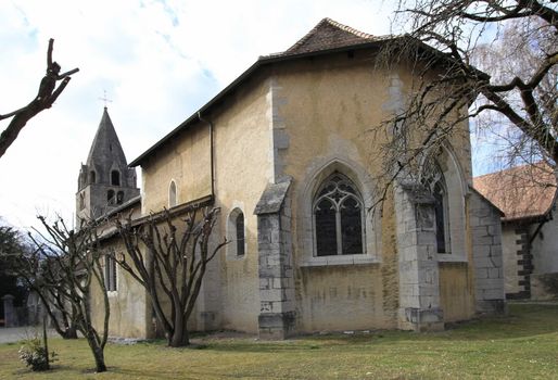 Back of the protestant cloister church, Aigle, Vaud, Switzerland