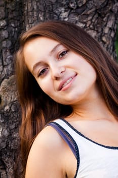 portrait of a beautiful young woman  outdoor