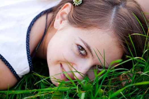 portrait of a beautiful young woman  outdoor