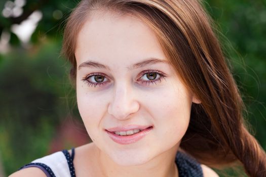 portrait of a beautiful young woman  outdoor