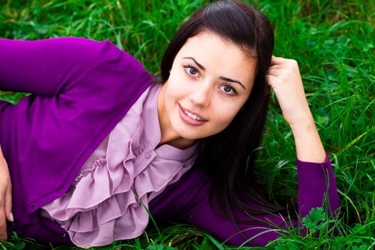 portrait of a beautiful young woman  outdoor