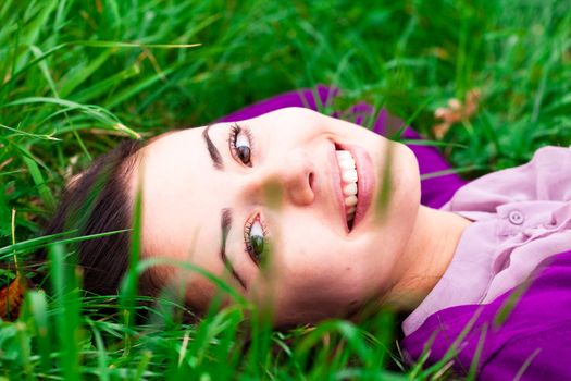 portrait of a beautiful young woman outdoor